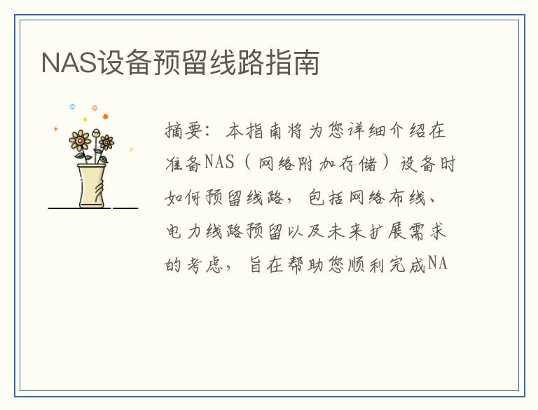 NAS设备预留线路指南